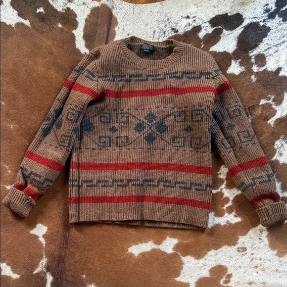 Pendleton Sweaters - Pendleton Women's Sweater in Brown and Red Pattern